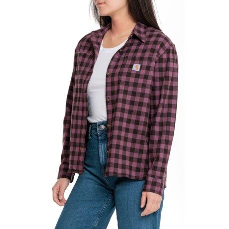 Carhartt 104972 Rugged Flex® Flannel Shirt - Button-Up, Long Sleeve in Amethyst Smoke