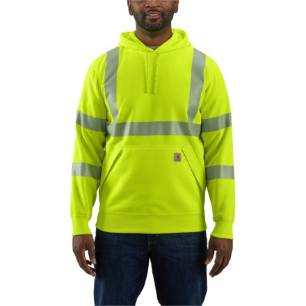 Carhartt 104987 High Visibility Rain Defender® Loose Fit Midweight Class 3 Hoodie - Factory Seconds in Brite Lime