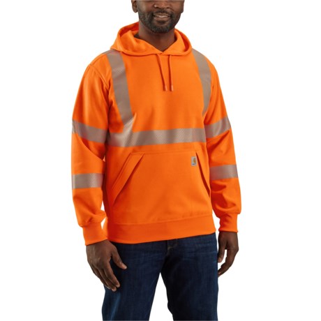 Carhartt 104987 High Visibility Rain Defender® Loose Fit Midweight Class 3 Hoodie - Factory Seconds in Brite Orange