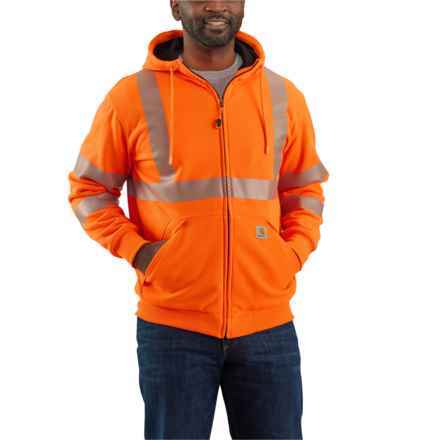 Carhartt 104988 High Visibility Loose Fit Midweight Class 3 Hoodie - Factory Seconds in Brite Orange