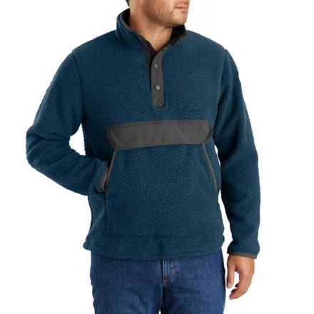 Carhartt 104991 Big and Tall Relaxed Fit Fleece Jacket - Snap Neck in Night Blue Heather