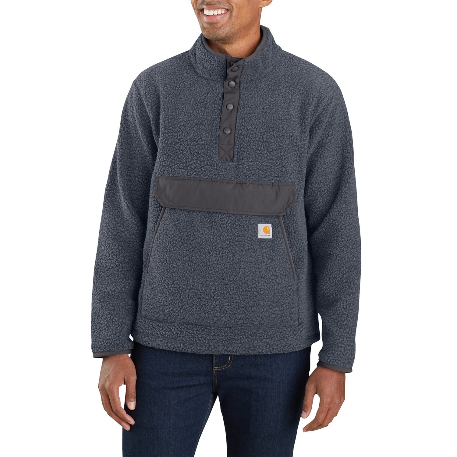 Carhartt 104991 Big And Tall Relaxed Fit Fleece Jacket - Snap Neck