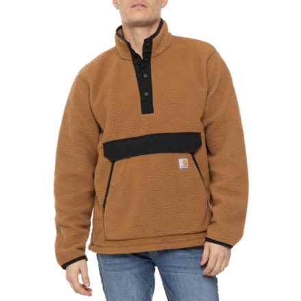 Carhartt 104991 Relaxed Fit Fleece Jacket - Snap Neck, Factory Seconds in Carhartt Brown
