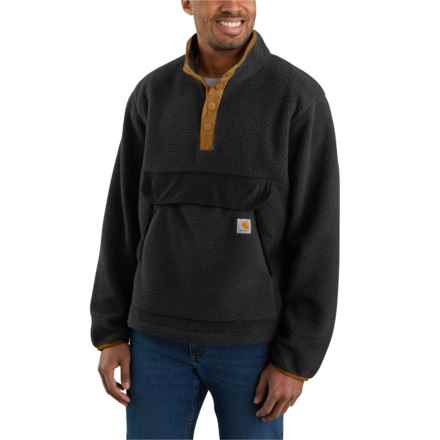 Carhartt 104991 Relaxed Fit Fleece Jacket - Snap Neck in Black