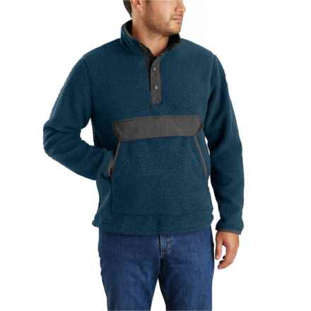 Carhartt 104991 Relaxed Fit Fleece Jacket - Snap Neck in Night Blue Heather