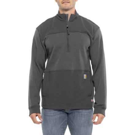 Carhartt 105012 Flame Resistant Rain Defender® Mock Neck Shirt - Zip Neck, Long Sleeve in Shadow