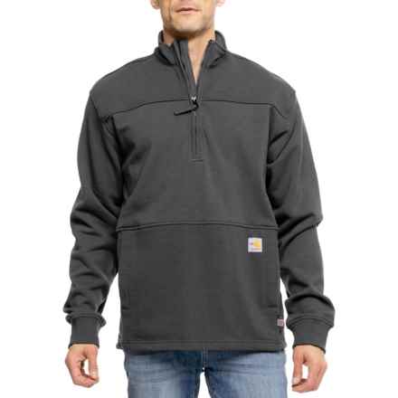 Carhartt 105012 Flame Resistant Rain Defender® Mock Neck Shirt - Zip Neck, Long Sleeve in Shadow