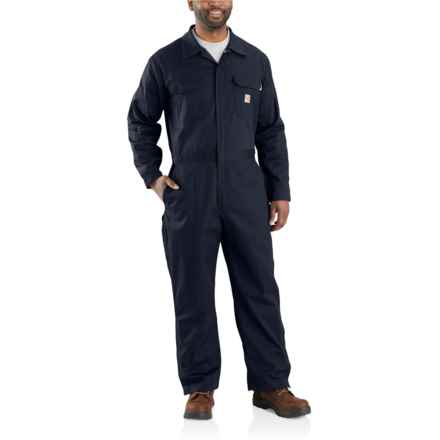 Carhartt 105016 Big and Tall Flame-Resistant Loose Fit Twill Coveralls - Factory Seconds in Dark Navy