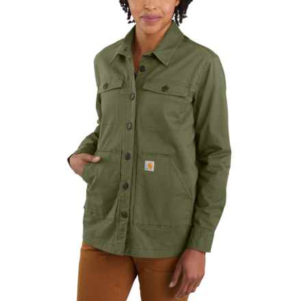 Carhartt 105049 Loose Fit Midweight Twill Shirt - Jersey Lined, Long Sleeve in Basil