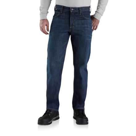 Carhartt 105069 Big and Tall Flame-Resistant Force® Rugged Flex® Jeans - Relaxed Fit, Factory Seconds in Midnight Indigo