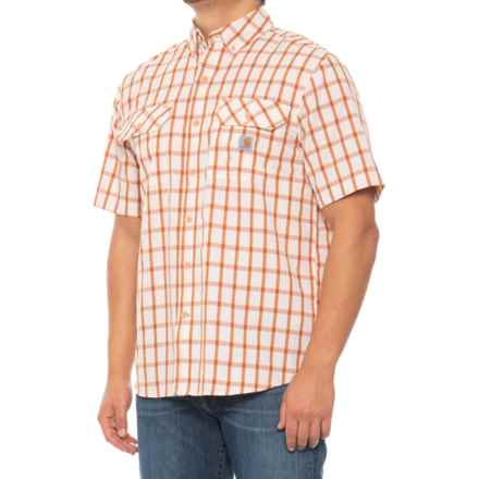 Carhartt 105187 Force® Relaxed Fit Plaid Shirt - Short Sleeve in Burnt Sienna