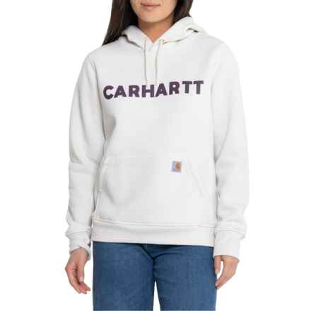 Carhartt 105194 Midweight Relaxed Fit Logo Hoodie in Malt