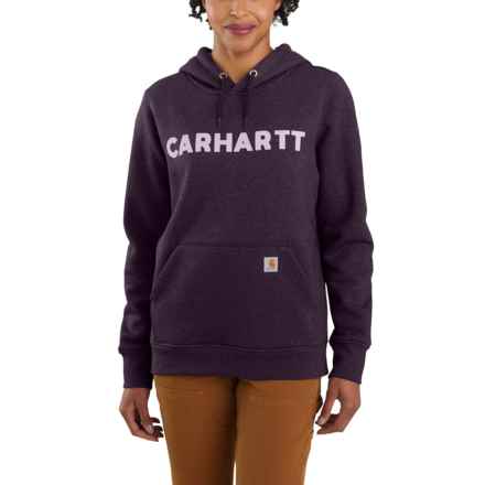 Carhartt 105194 Midweight Relaxed Fit Logo Hoodie in Nocturnal Haze Heather