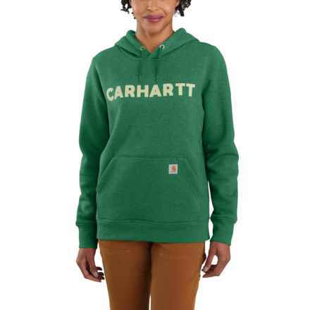 Carhartt 105194 Midweight Relaxed Fit Logo Hoodie in North Woods Heather