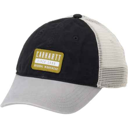 Carhartt 105248 Canvas Mesh-Back Logo Patch Trucker Hat in Black