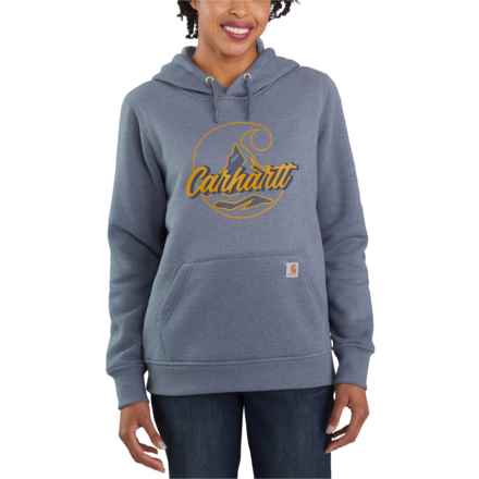 Carhartt 105275 Midweight Logo Hoodie - Factory Seconds in Folkstone Gray Heather