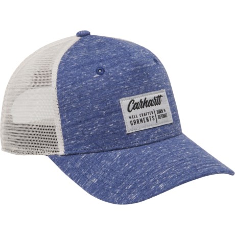 Carhartt Men's Jersey Mesh-Back Logo Patch Baseball Cap (Scout Blue/Snow Heather)