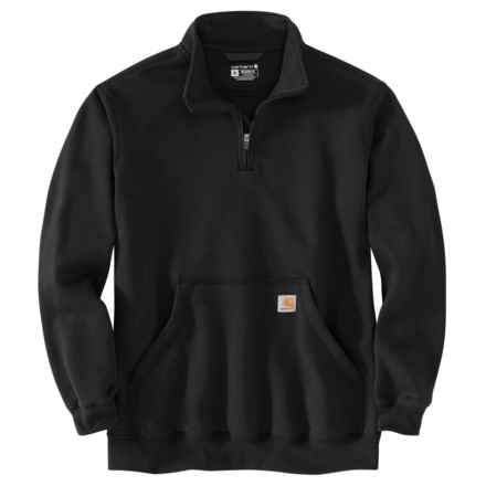 Carhartt 105294 Big and Tall Loose Fit Midweight Mock Neck Sweatshirt - Zip Neck, Factory Seconds in Black