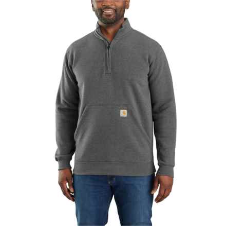 Carhartt 105294 Big and Tall Loose Fit Midweight Mock Neck Sweatshirt - Zip Neck, Factory Seconds in Carbon Heather