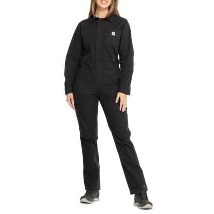 Carhartt 105322 Rugged Flex® Relaxed Fit Canvas Coveralls - Long Sleeve in Black