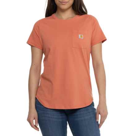 Carhartt 105415 Force® Relaxed Fit Pocket T-Shirt - UPF 25, Short Sleeve in Apricot Cider