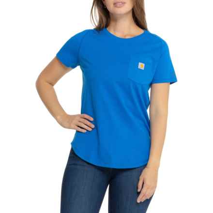 Carhartt 105415 Force® Relaxed Fit Pocket T-Shirt - UPF 25, Short Sleeve in Electric Blue