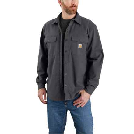 Carhartt 105419 Big and Tall Rugged Flex® Relaxed Fit Canvas Fleece Lined Shirt Jacket - Factory Seconds in Shadow