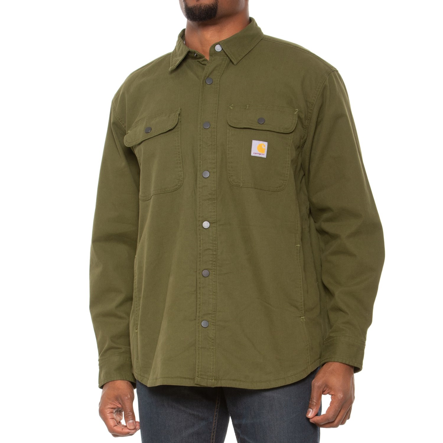 Carhartt 105419 Rugged Flex® Relaxed Fit Canvas Fleece Lined Shirt ...