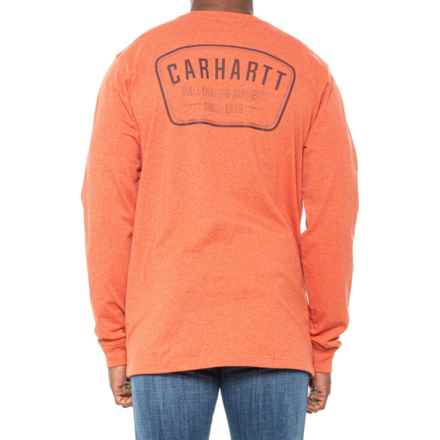 Carhartt 105425 Big and Tall Relaxed Fit Heavyweight Pocket T-Shirt - Long Sleeve in Desert Orange Heather