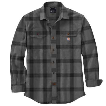 Carhartt 105439 Loose Fit Heavyweight Plaid Flannel Shirt - Long Sleeve, Factory Seconds in Asphalt