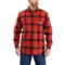 Carhartt 105439 Loose Fit Heavyweight Plaid Flannel Shirt - Long Sleeve, Factory Seconds in Chili Pepper