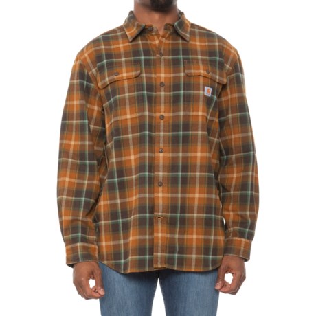 Carhartt 105439 Loose Fit Heavyweight Plaid Flannel Shirt - Long Sleeve