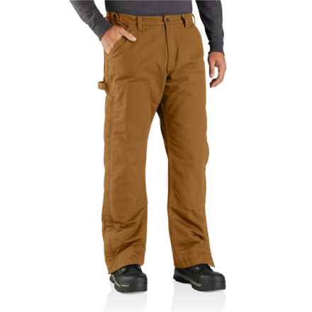 Carhartt 105471 Big and Tall Loose Fit Washed Duck Pants - Insulated in Carhartt Brown