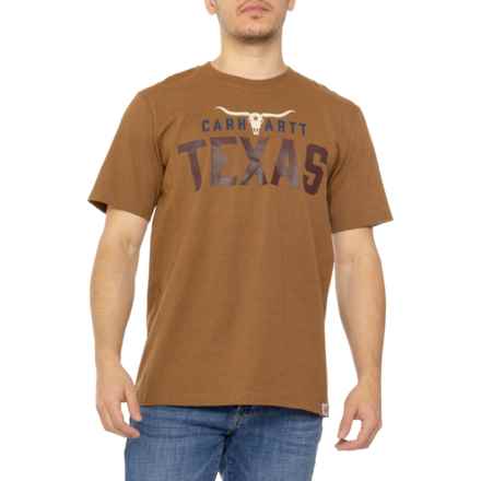 Carhartt 105500 Relaxed Fit Heavyweight Texas Graphic T-Shirt - Short Sleeve in Oiled Walnut Heather