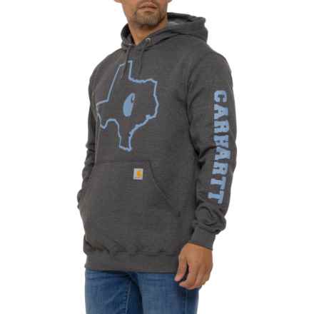 Carhartt 105503 Loose Fit Midweight Texas Graphic Hoodie in Carbon Heather