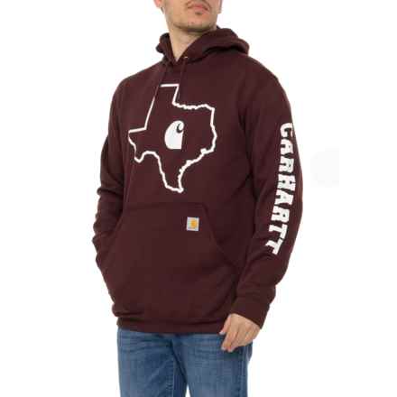 Carhartt 105503 Loose Fit Midweight Texas Graphic Hoodie in Port