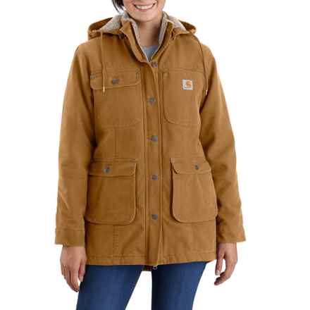 Carhartt 105512 Loose Fit Weathered Duck Coat - Insulated in Carhartt Brown
