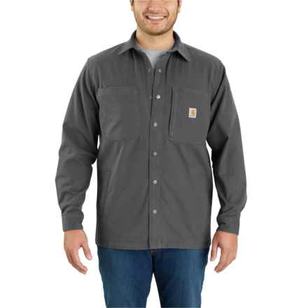 Carhartt 105532 Rugged Flex® Relaxed Fit Canvas Shirt Jacket - Fleece Lined, Factory Seconds in Shadow