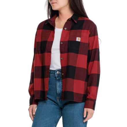 Carhartt 105574 Rugged Flex® Loose Fit Midweight Flannel Shirt - Long Sleeve, Factory Seconds in Chili Pepper