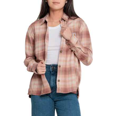 Carhartt 105574 Rugged Flex® Loose Fit Midweight Flannel Shirt - Long Sleeve, Factory Seconds in Stucco