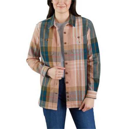 Carhartt 105576 Loose Fit Heavyweight Twill Plaid Shirt - Long Sleeve in Stucco