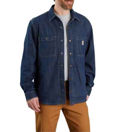 Carhartt 105605 Relaxed Fit Denim Snap-Front Shirt Jacket - Fleece Lined in Glacier