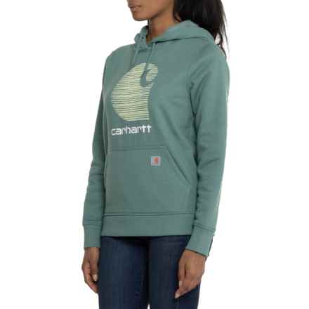 Carhartt 105636 Rain Defender® Relaxed Fit Midweight Graphic Hoodie in Slate Green Heather