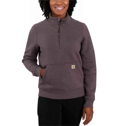 Carhartt 105657 Relaxed Fit Midweight Sweatshirt - Zip Neck in Blackberry Heather