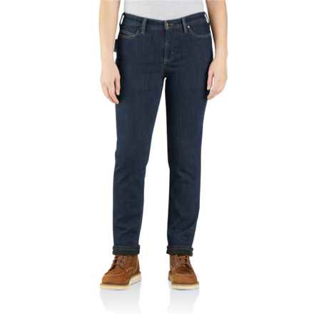 Carhartt 105673 Force® Rugged Flex® Relaxed Fit Jeans - Fleece Lined - Plus Size in Teak