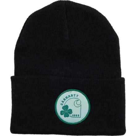 Carhartt 105690 Knit Shamrock Patch Beanie in Black