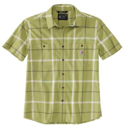 Carhartt 105701 Big and Tall Rugged Flex® Relaxed Fit Lightweight Shirt - Short Sleeve, Factory Seconds in Green Olive