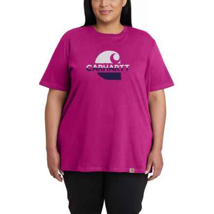 Carhartt 105738 Faded C Graphic T-Shirt - Short Sleeve, Factory Seconds in Magenta Agate Heather