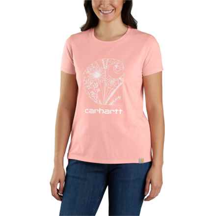 Carhartt 105741 Relaxed Fit Floral Graphic T-Shirt - Short Sleeve, Factory Seconds in Cherry Blossom