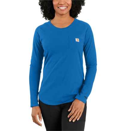 Carhartt 105814 Force® Relaxed Fit Midweight Pocket T-Shirt - UPF 25, Long Sleeve in Electronic Blue
